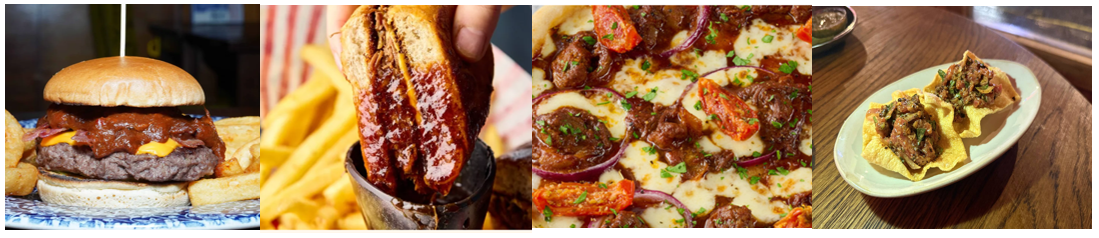 Graphic showing examples of beef innovation on menus
